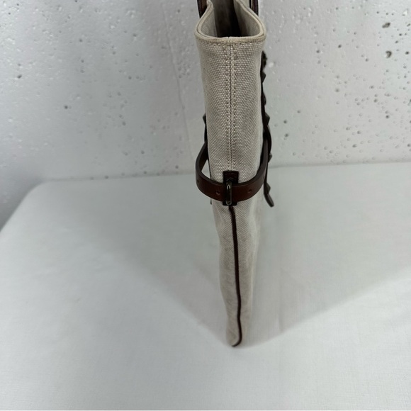 Tomas Maier Beige Canvas And Studded Leather Tote Bag - Picture 5 of 16